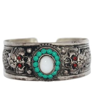 Moonstone cuff bracelet, Dragon bracelet